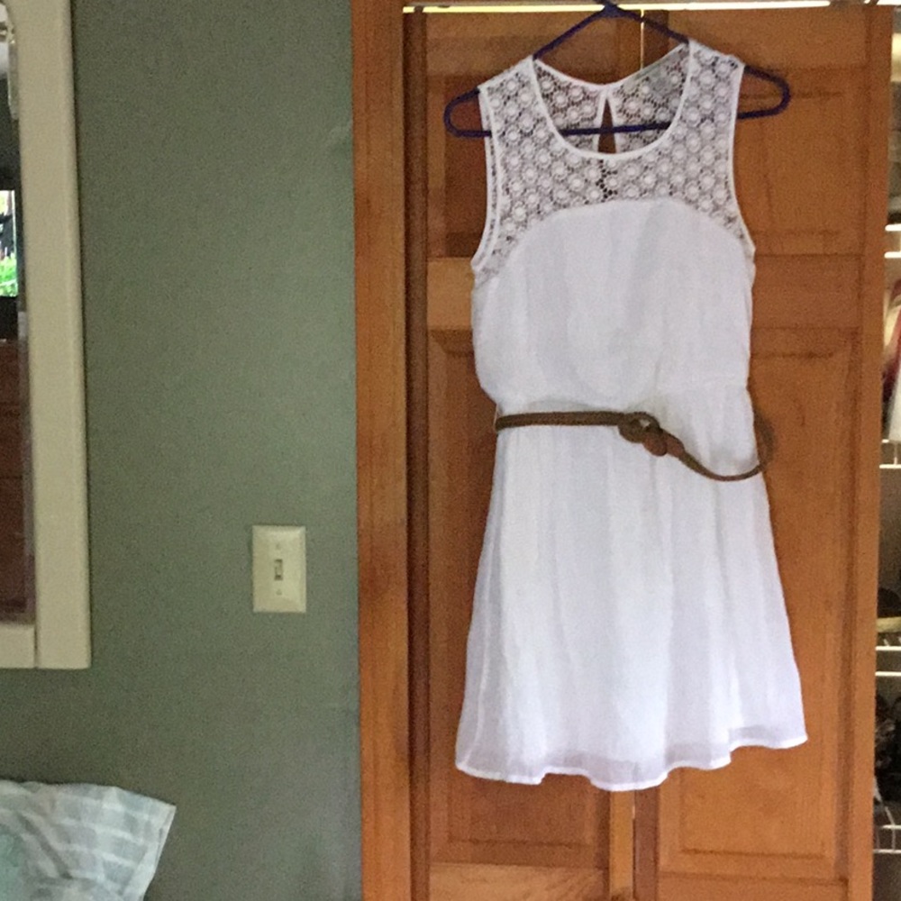 American Rag White belted Summer dress